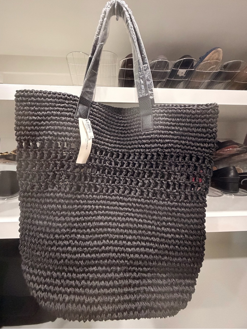 Banana Republic- NEW Black Woven Tote Bag - Stylish Everyday Carry
